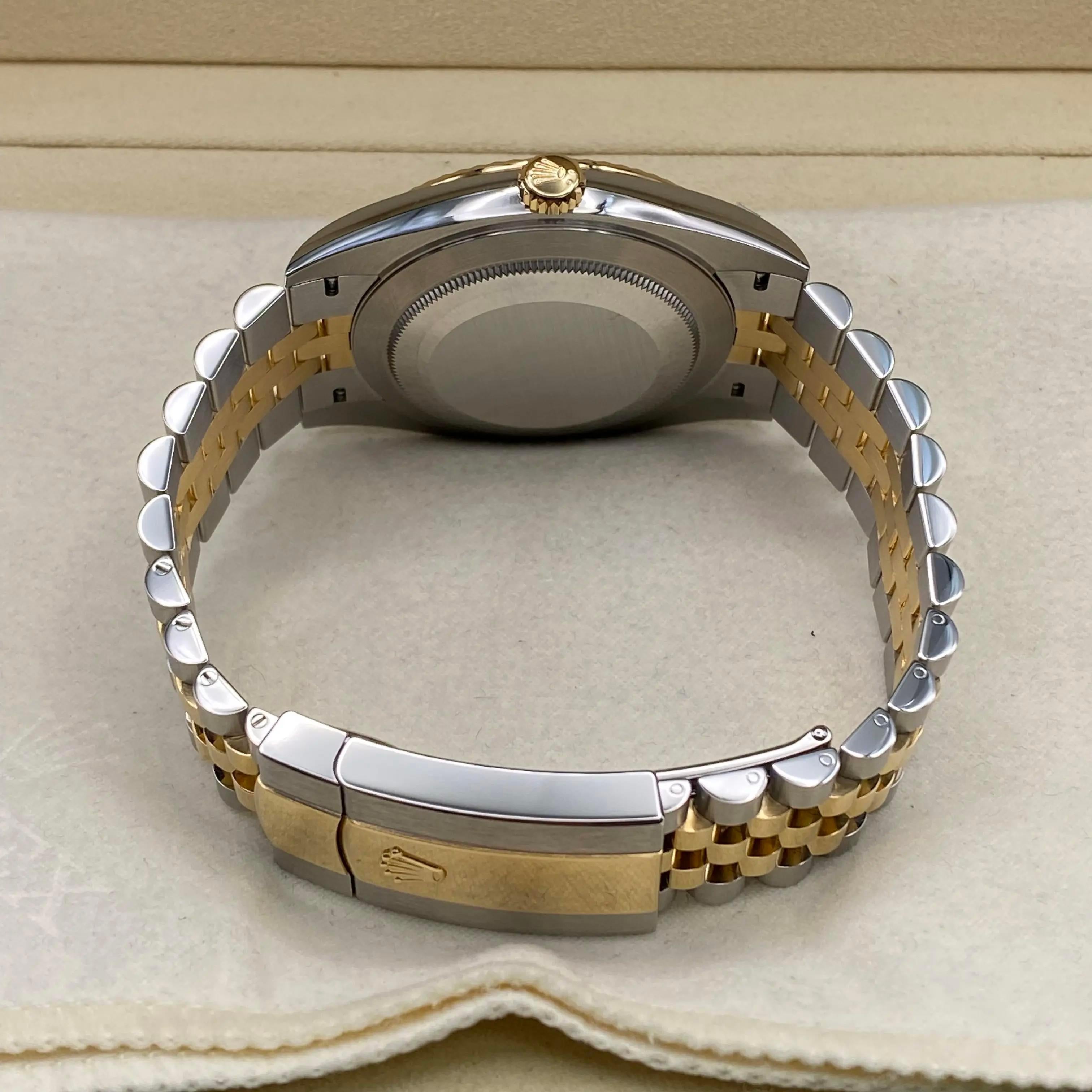 NEW Rolex Datejust 126333 Yellow Gold Steel Wimbledon Dial Automatic Watch B&P For Sale 2