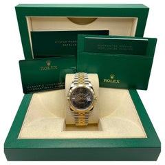 NEW Rolex Datejust 126333 Yellow Gold Steel Wimbledon Dial Automatic Watch B&P