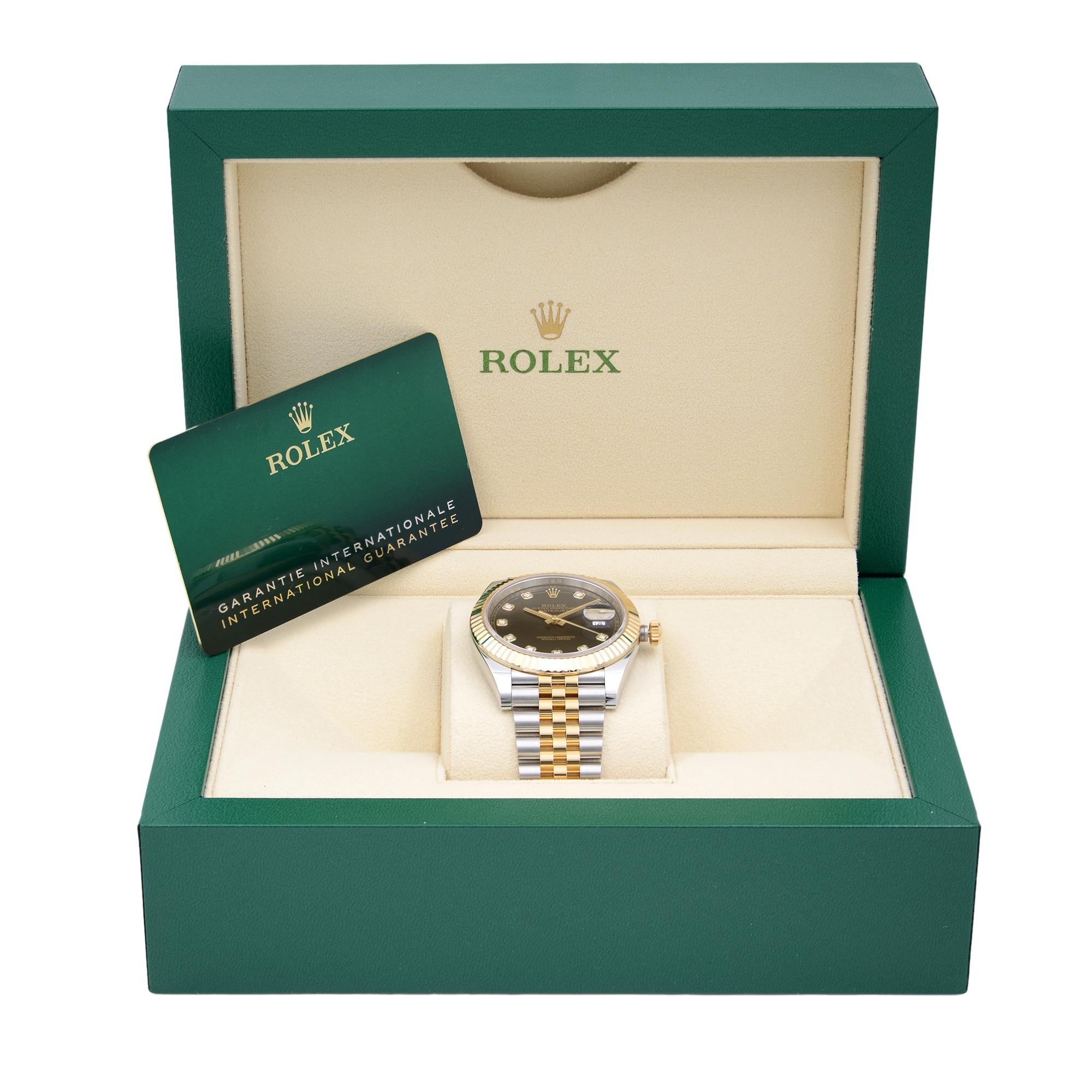 NEW Rolex Datejust 18k Yellow Gold Steel Black Dial Mens Automatic Watch 126333 en vente 3