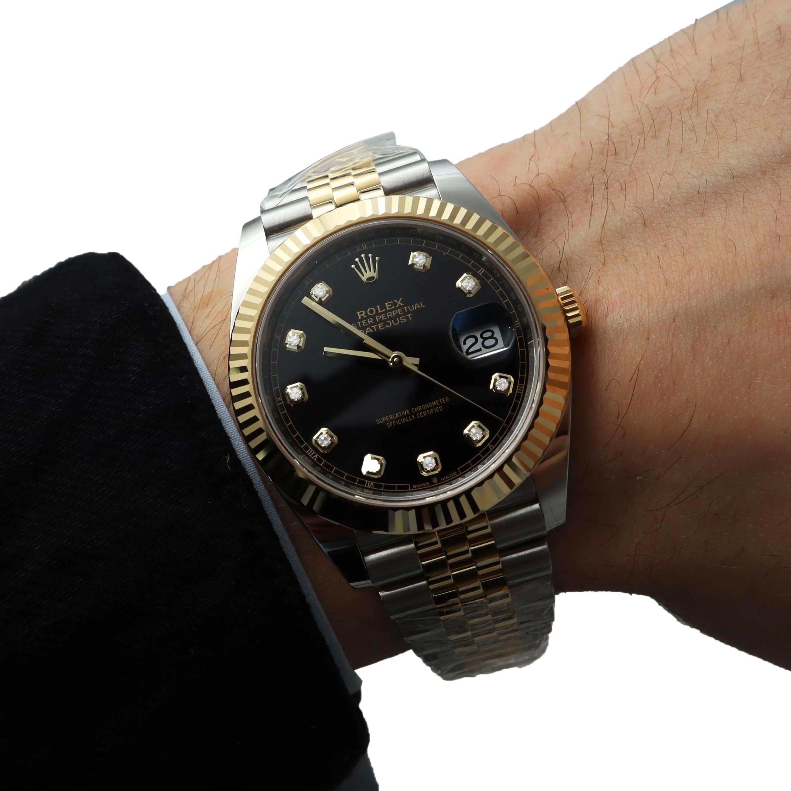 NEW Rolex Datejust 18k Yellow Gold Steel Black Dial Mens Automatic Watch 126333 en vente 4