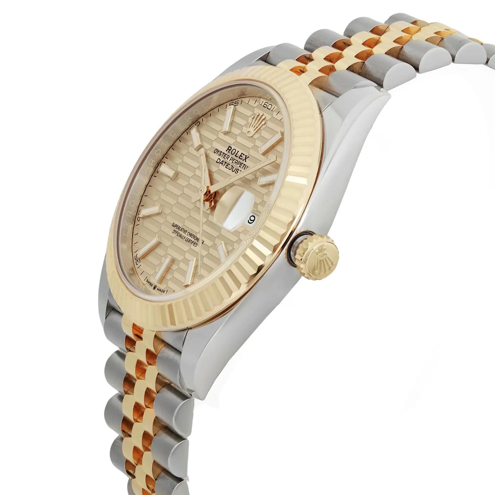 Rolex Datejust 18K Gelbgold Stahl-Uhr mit Champagner-Motiv Zifferblatt 126333, NEU, NEU Herren