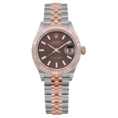 Rolex Datejust 28mm 18K Roségold Stahl Schokoladen-Zifferblatt Damenuhr 279171, neu