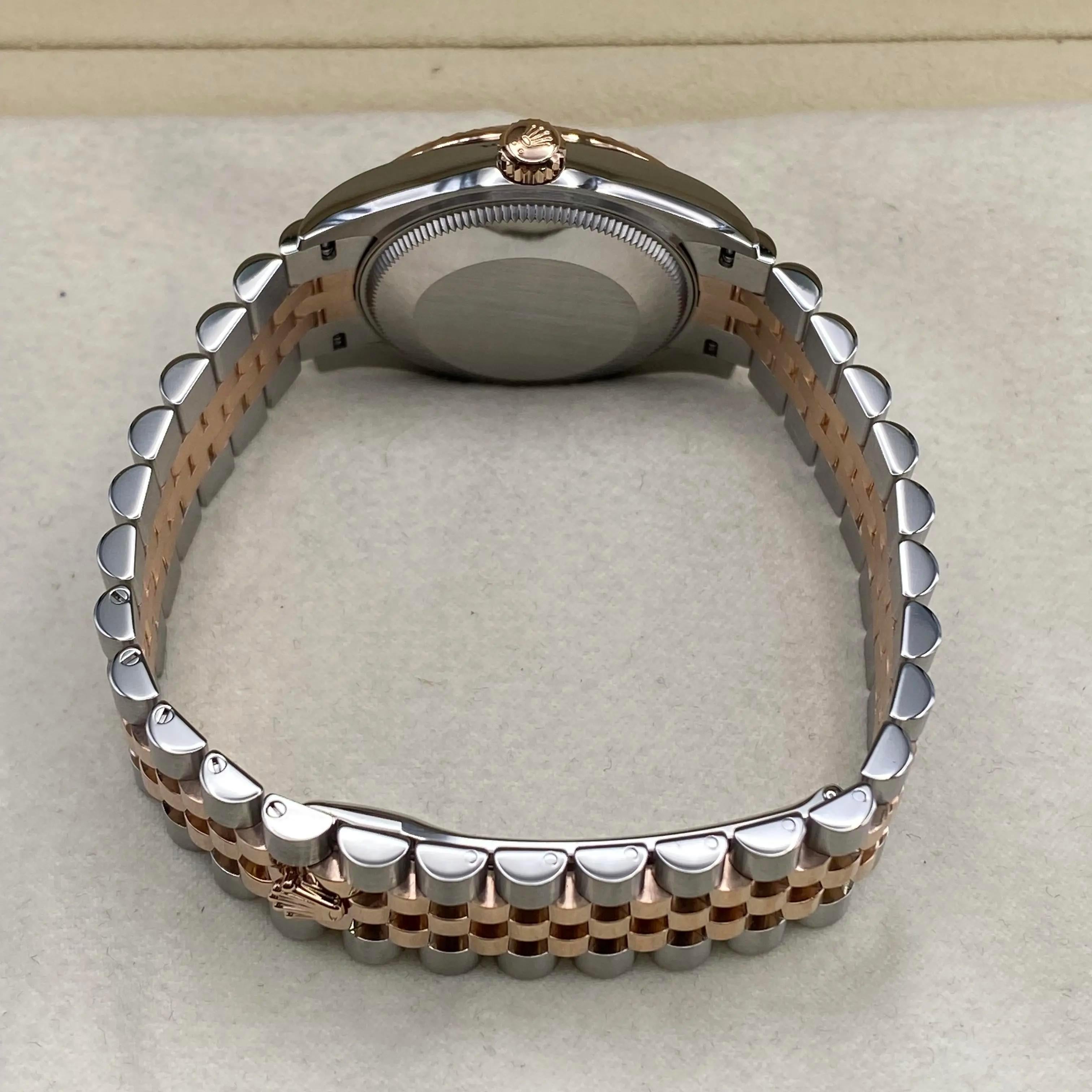 New Rolex Datejust 31mm Rose Gold Steel Aubergine Dial Ladies Watch 278271 For Sale 1