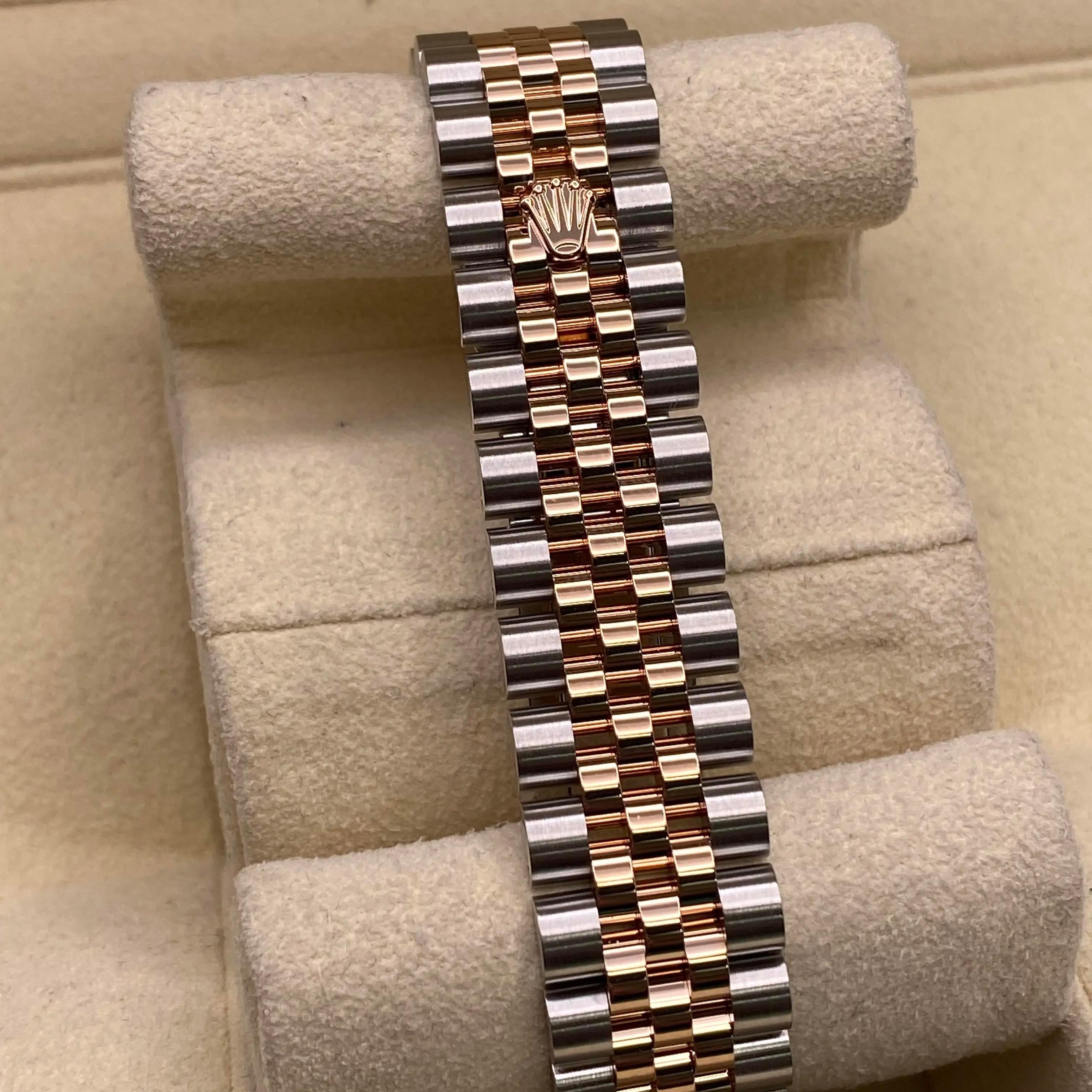 New Rolex Datejust 31mm Rose Gold Steel Aubergine Dial Ladies Watch 278271 For Sale 2