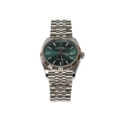 New Rolex Datejust 36 in Steel and White Gold, Mint Green Dial, Jubilee bracelet