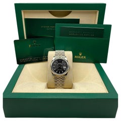 NEW Rolex Datejust 36mm 126200 Jubilee Steel Black Dial Automatic Watch B&P