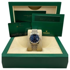 NEW Rolex Datejust 36mm 126200 Jubilee Steel Blue Dial Automatic Watch B&P