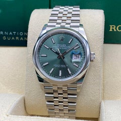 Rolex Montre Datejust 36 mm 126200 avec cadran automatique vert menthe, état neuf