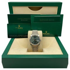 NEW Rolex Datejust 36mm 126200 Steel Mint Green Dial Automatic Watch B&P