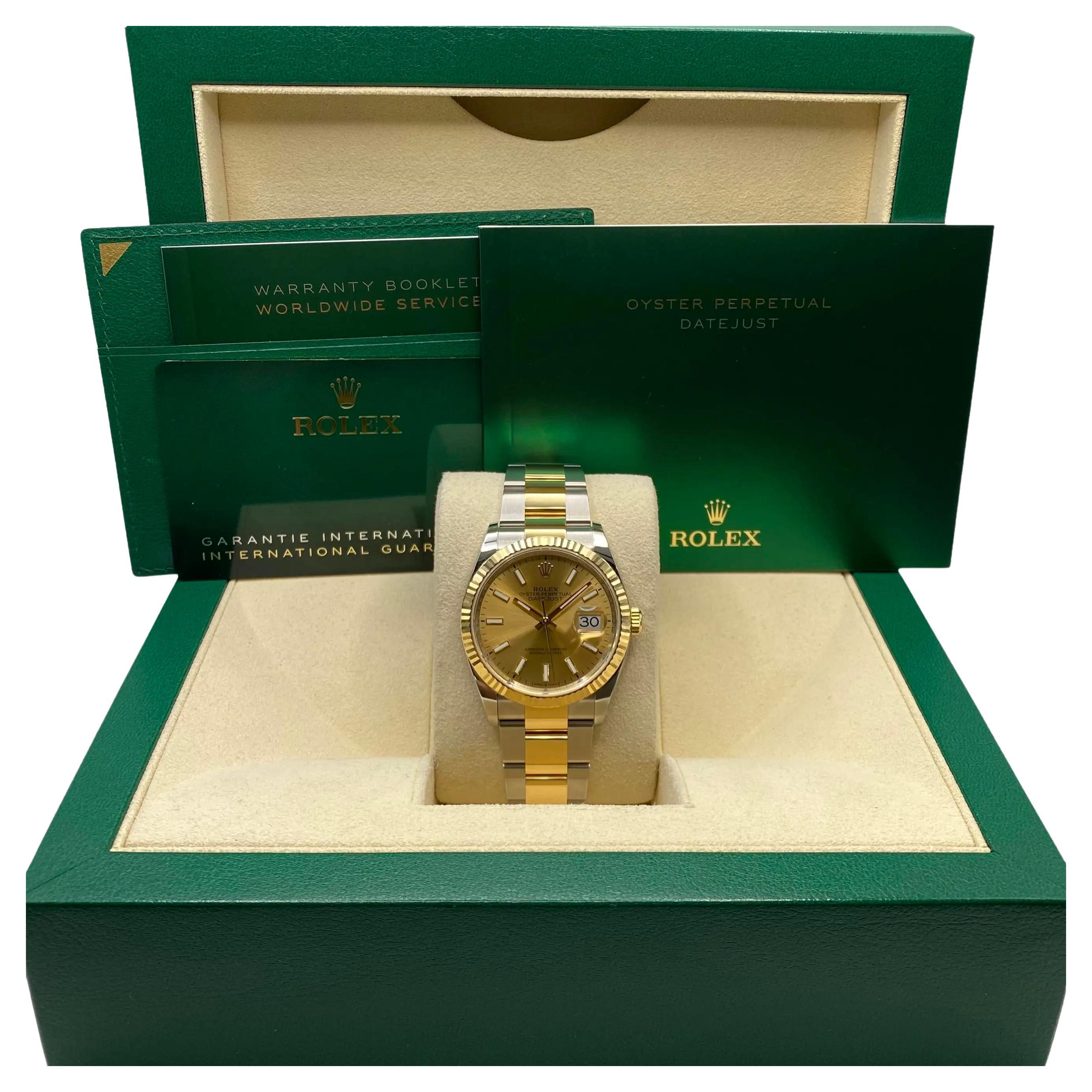 NUEVO Reloj Rolex Datejust 36mm 126233 Acero Oro Amarillo Esfera Champán B&P