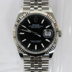 NEW Rolex Datejust 36mm 126234 Stahl Weißgold geriffeltes schwarzes Zifferblatt Jubiläumsuhr