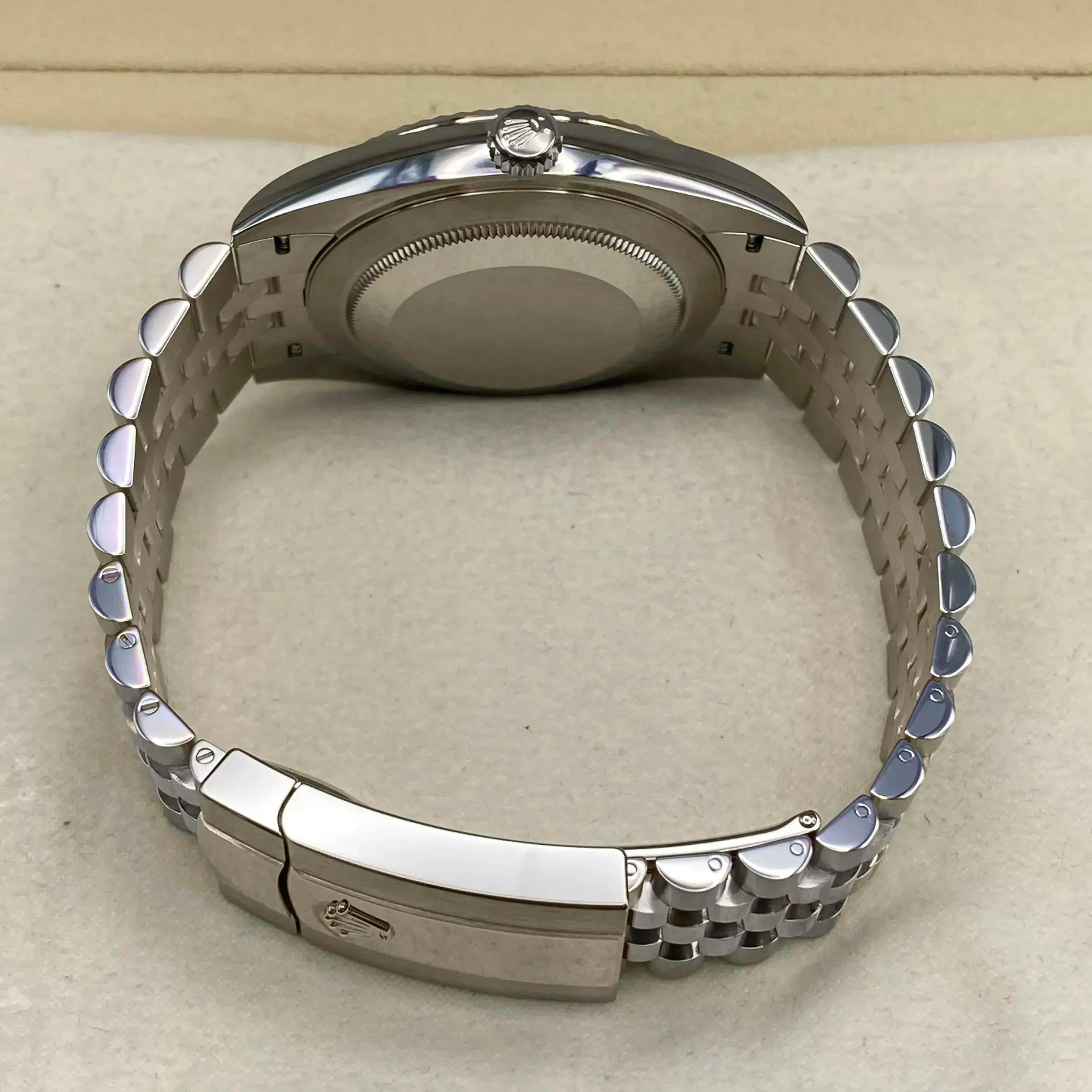 NEW Rolex Datejust 36mm 126234 Stahl Weißgold geriffeltes schwarzes Zifferblatt Jubiläumsuhr im Angebot 3
