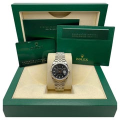 NEW Rolex Datejust 36mm 126234 Steel White Gold Fluted Black Dial Jubilee Watch