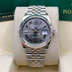 NEW Rolex Datejust 36mm 126234 Steel Wimbledon Dial Automatic Mens Watch B&P