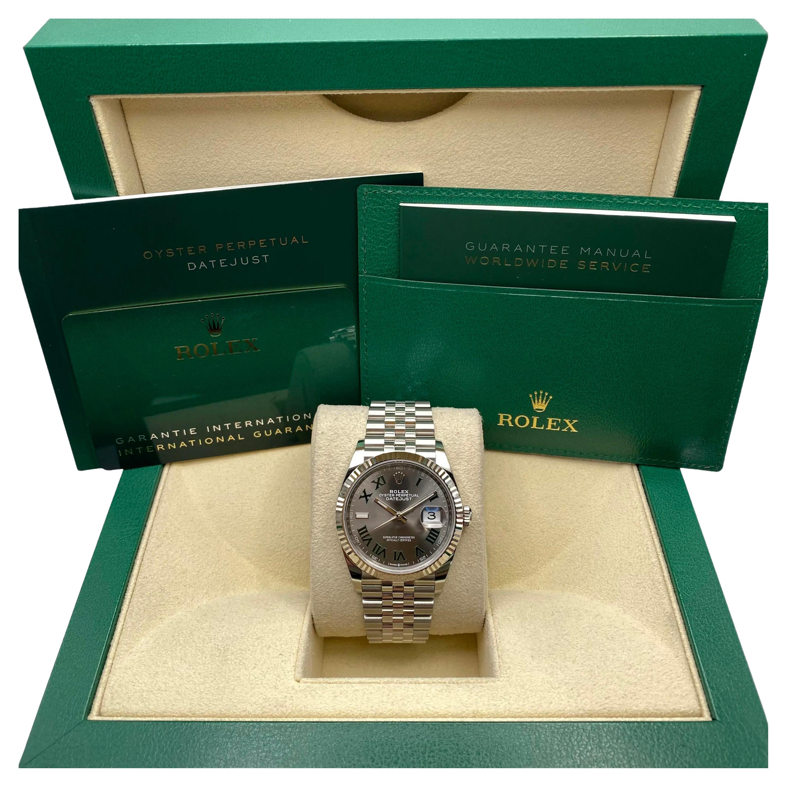 NEU Rolex Datejust 36mm 126234 Stahl Wimbledon Zifferblatt Automatik Herrenuhr B&P