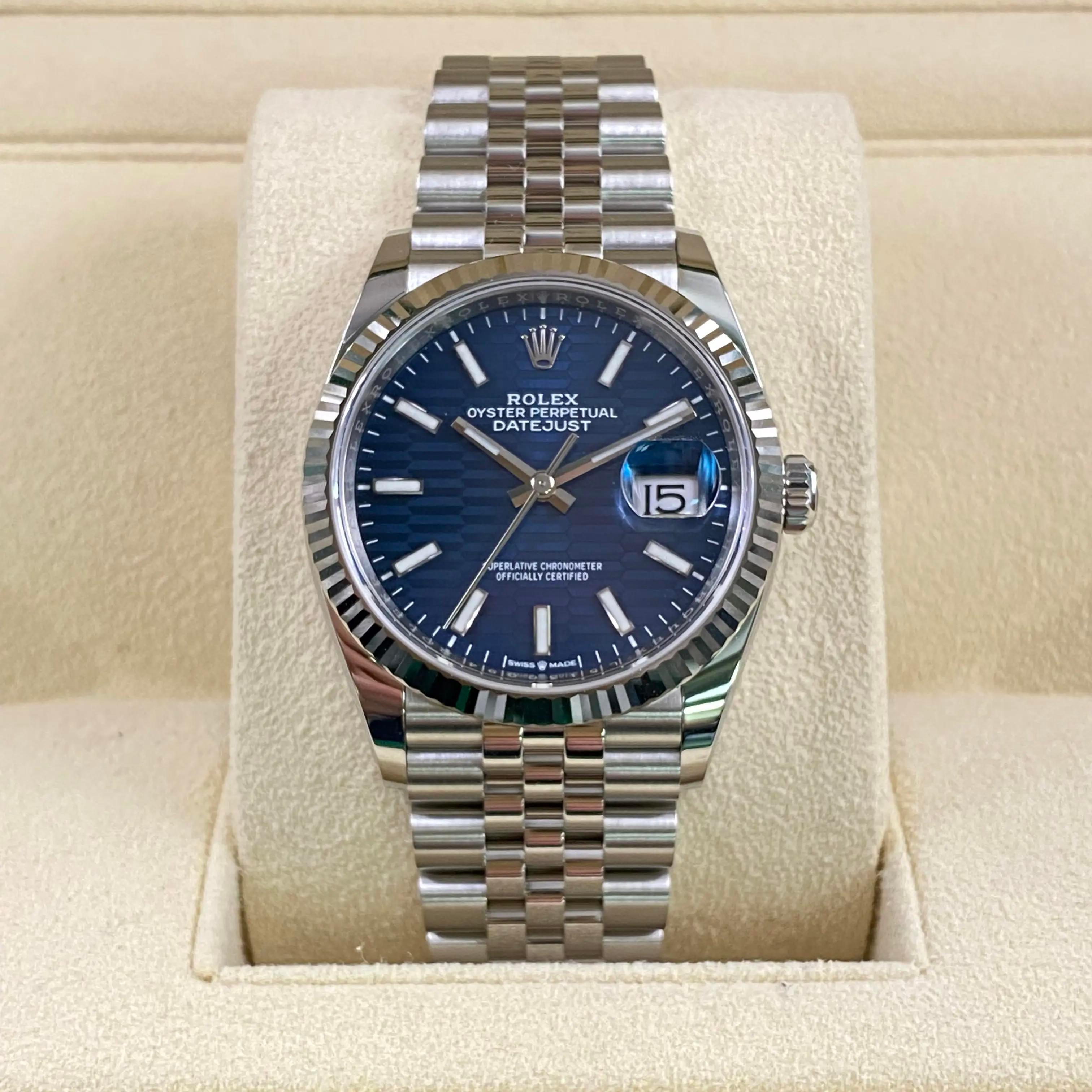 rolex blue motif dial