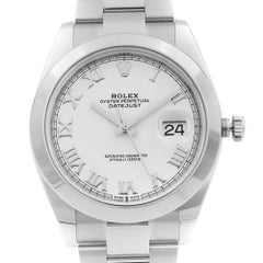 Nuevo Reloj Rolex Datejust 41 126300 Acero Blanco Esfera Romana Oyster Automático B&P