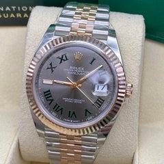 NEW Rolex Datejust 41 126331 Wimbledon 18k Everose Gold Steel Dial Watch B&P