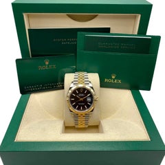 NEW Rolex Datejust 41 126333 18K Yellow Gold Steel Black Dial Watch B&P