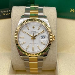 Nuevo Rolex Datejust 41 126333 Reloj Automático Acero Dorado Esfera Blanca B&P