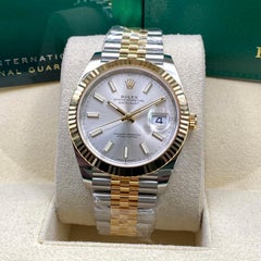 NEU Rolex Datejust 41 126333 Gelbgold Stahl Silber Zifferblatt Automatikuhr B&P