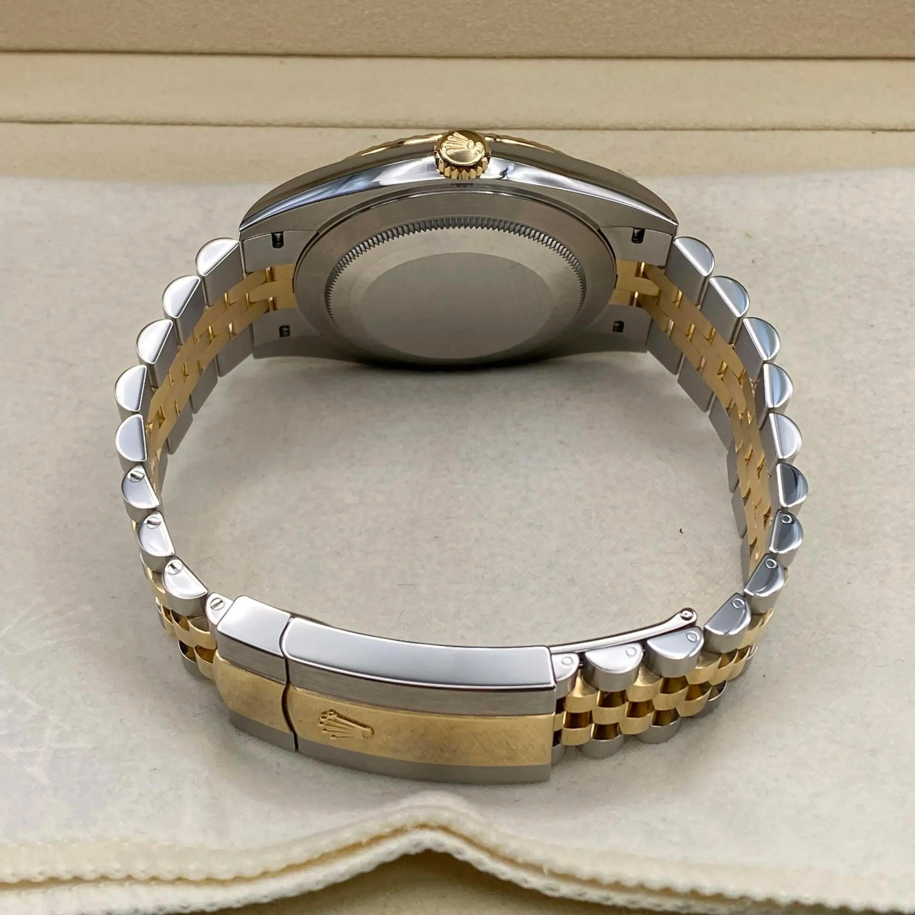 NEW Rolex Datejust 41 126333 Yellow Gold Steel Silver Dial Automatic Watch B&P For Sale 2