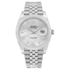 Rolex Montre Datejust 41 en or blanc 18 carats avec cadran MOP et diamants 126334