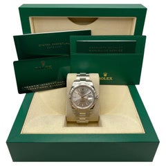 Rolex Montre automatique Datejust 41 en or blanc 18 carats avec cadran en acier et argent 126334