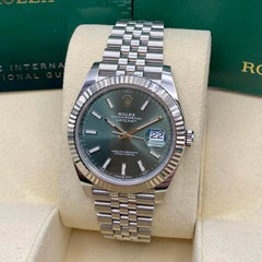 New Rolex Datejust 41 Mint Green New Release Steel White Gold Watch 126334