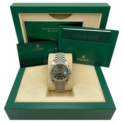 New Rolex Datejust 41 Mint Green New Release Steel White Gold Watch 126334