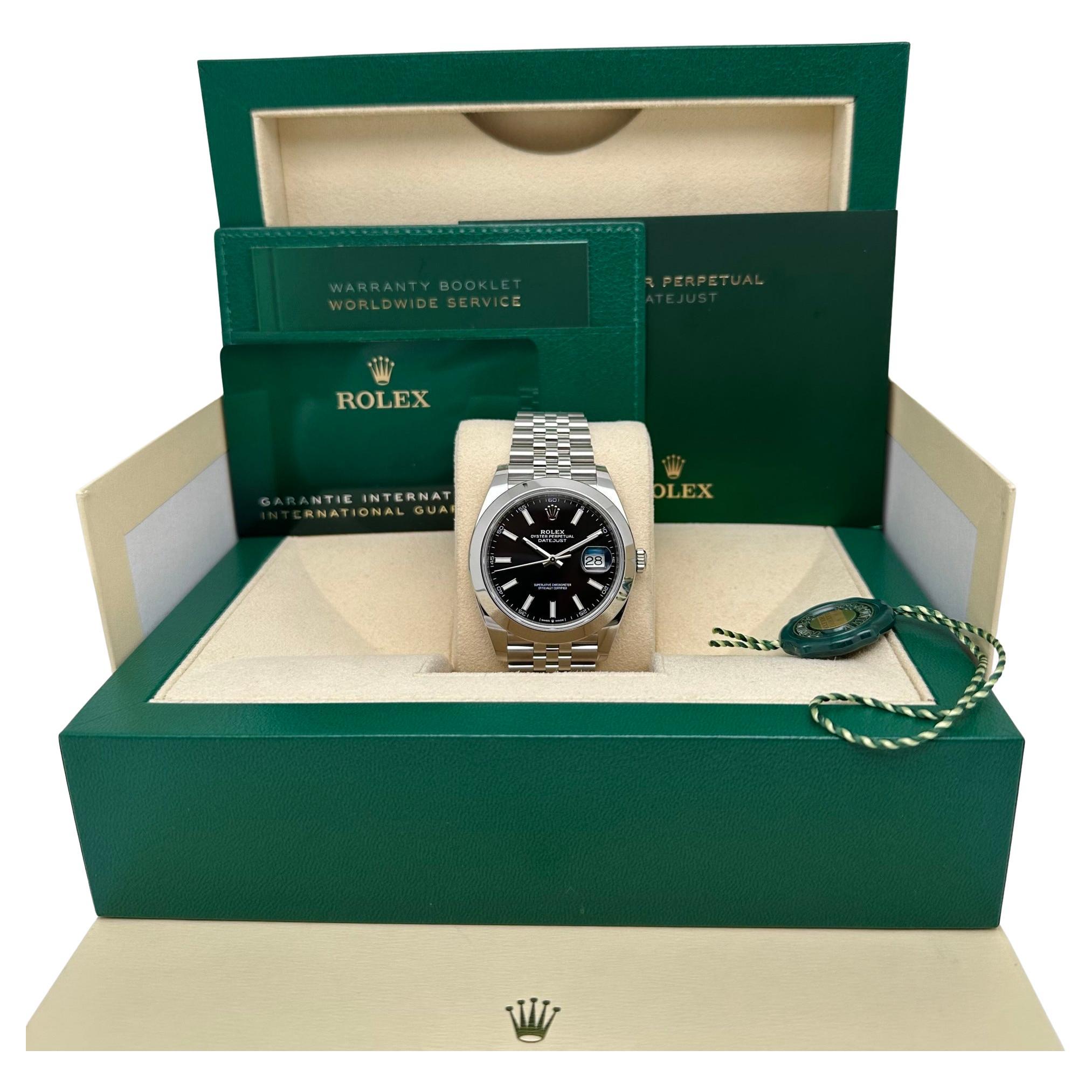 Nuovo Rolex Datejust 41 Orologio Jubilee Uomo Quadrante Nero 126300 B & A. B.