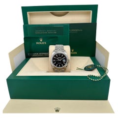 Neu Rolex Datejust 41 Edelstahl Schwarzes Zifferblatt Herren Jubiläumsuhr 126300 B&P