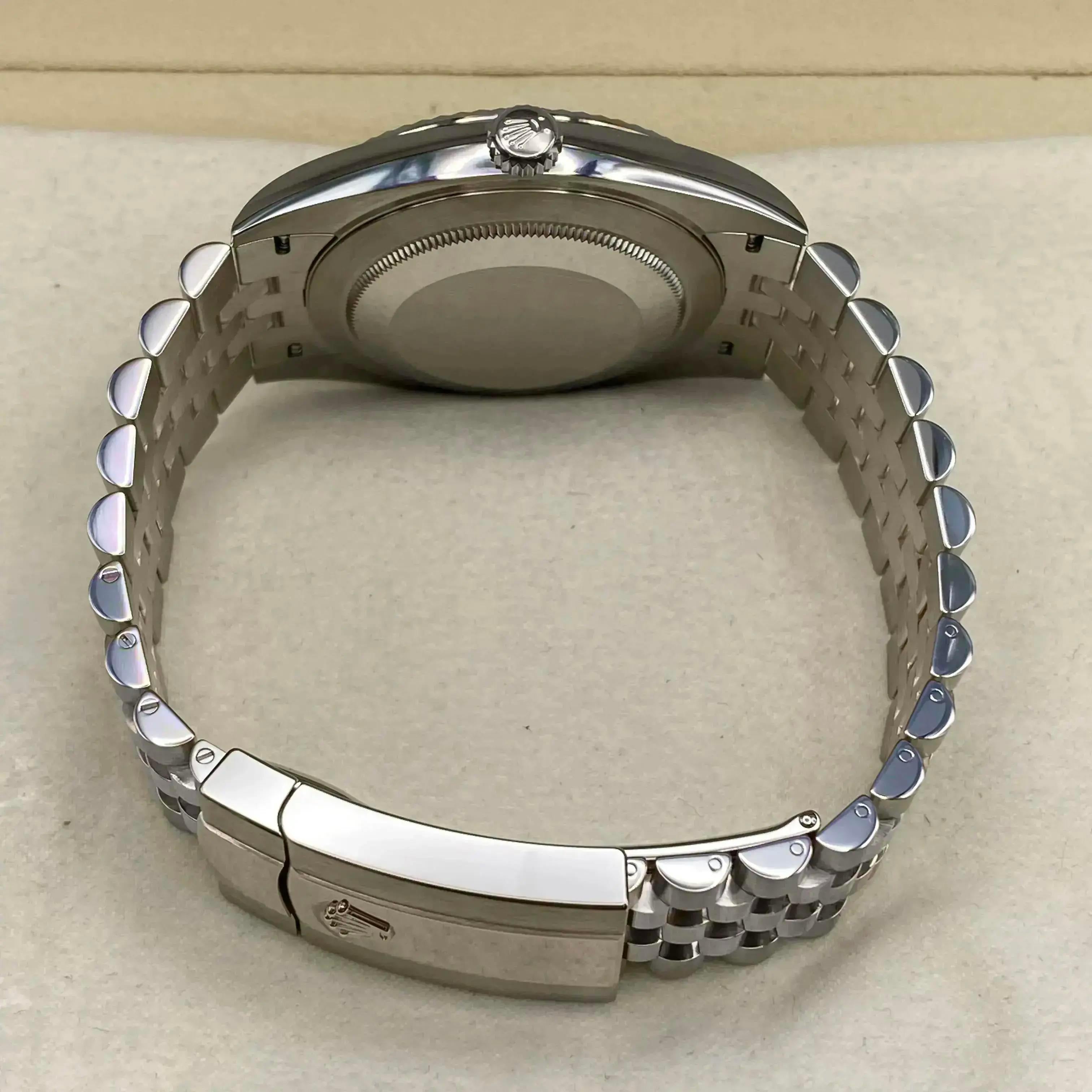 New Rolex Datejust 41 Steel Fluted Bezel White Dial Automatic Watch B&P 126334 For Sale 2