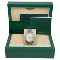 New Rolex Datejust 41 Steel White Index Dial Automatic Watch 126300 B&P 2024