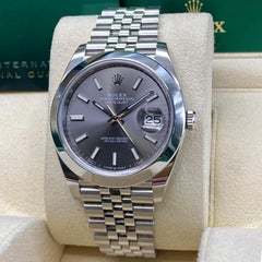 Rolex Montre Datejust 41mm 126300 avec cadran automatique Jubilee en acier rhodié, état neuf