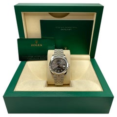 Nuevo Reloj Rolex Datejust 41mm 126300 Acero Esfera Rodio Automático Jubilee B&P