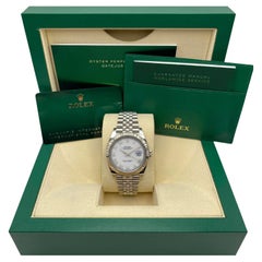 Montre Rolex Datejust 41 mm en acier, bracelet Jubilee, cadran blanc à chiffres romains, référence 126334
