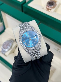 Rolex Datejust Full Diamond Blue  41mm with box and papers 2020