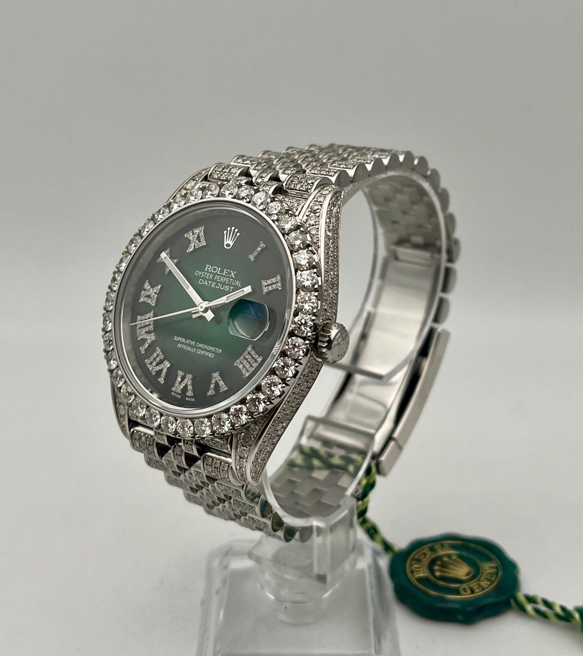 New Rolex Datejust Full Diamond green aftermarket 41mm with box and papers 2020 In New Condition In Bilbao, ES