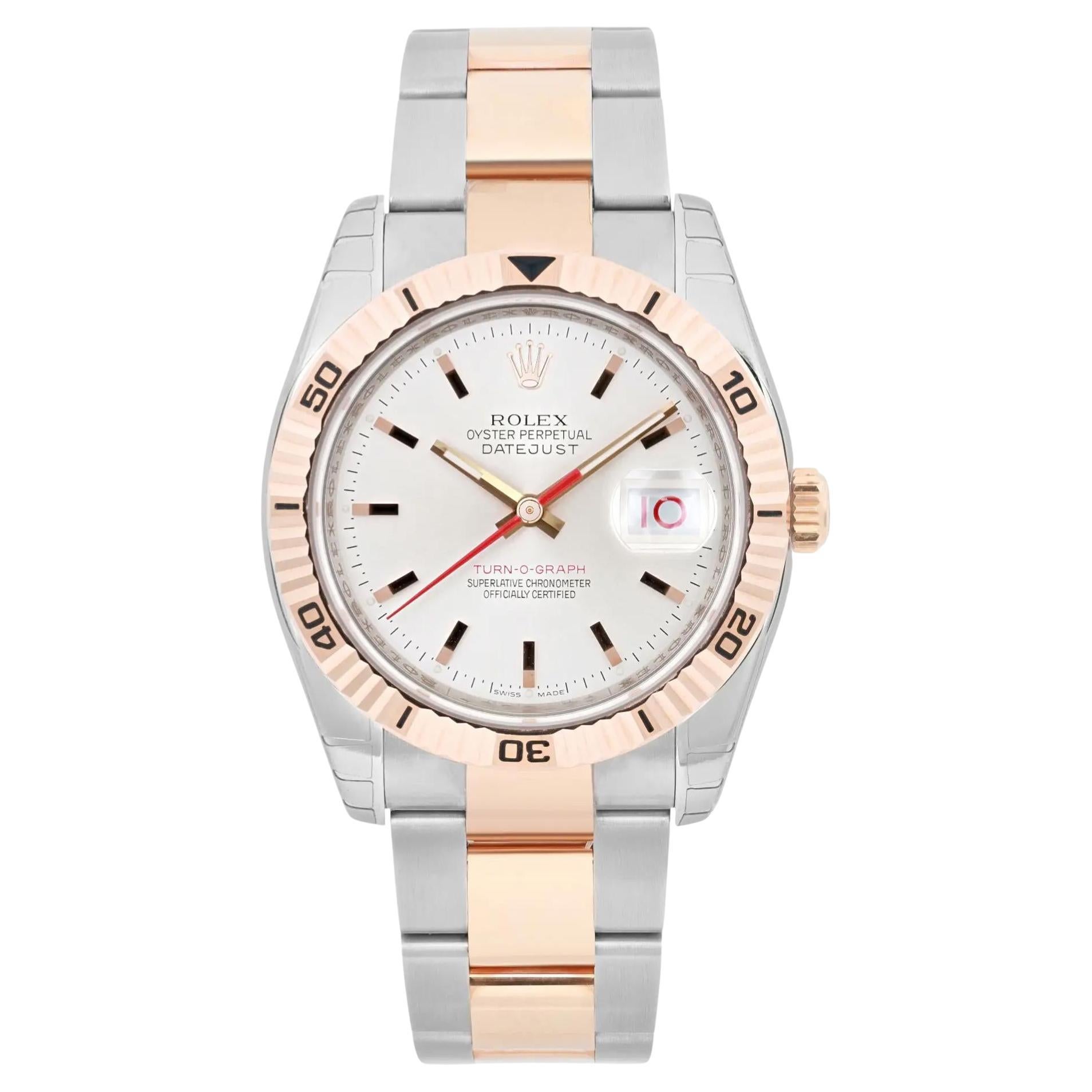 New Rolex Datejust Turn-O-Graph 36mm 18K Rose Gold Mens Automatic Watch 116261