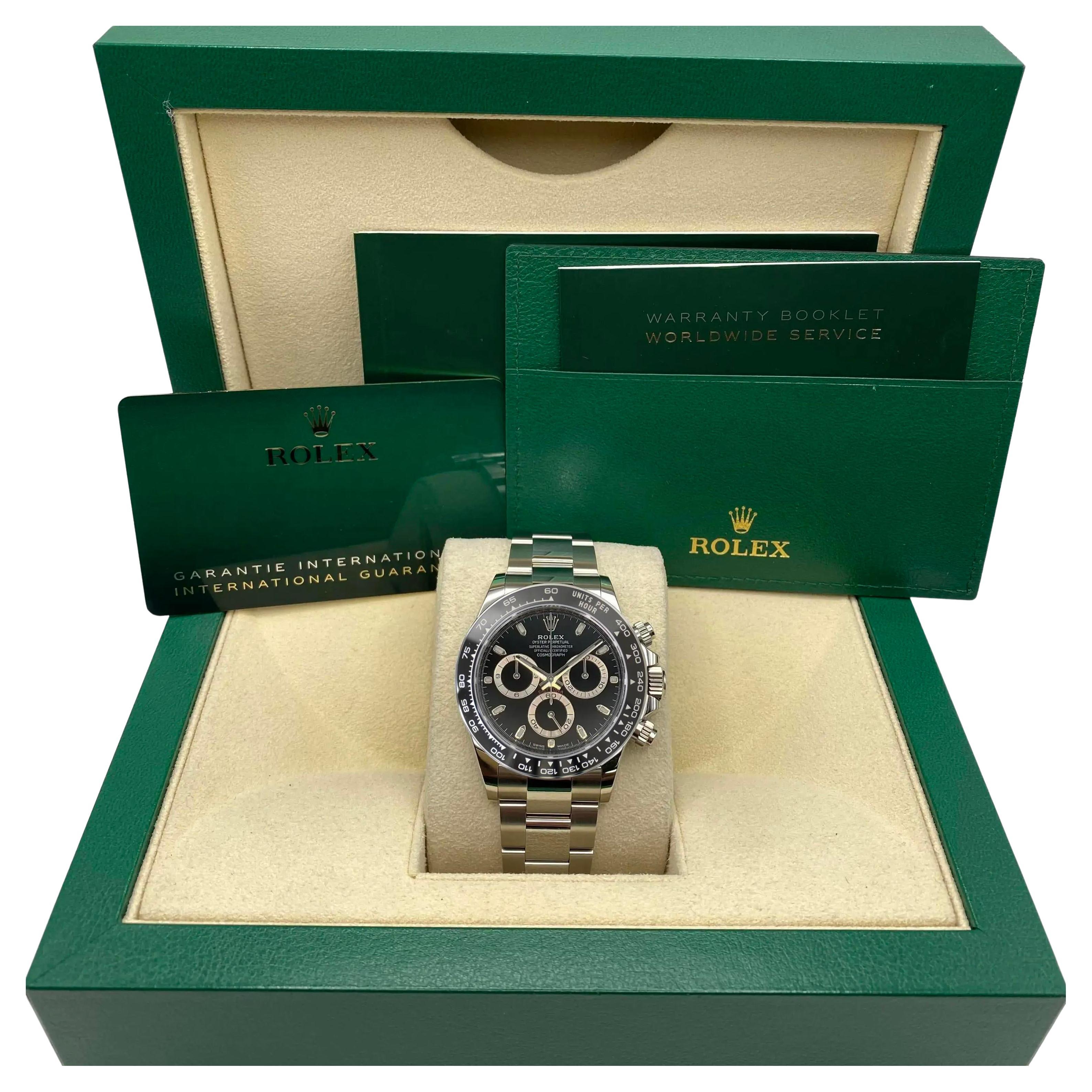 Nuevo Reloj Rolex Daytona Cosmograph 126500LN Acero Cerámico Esfera Negra B&P 2024