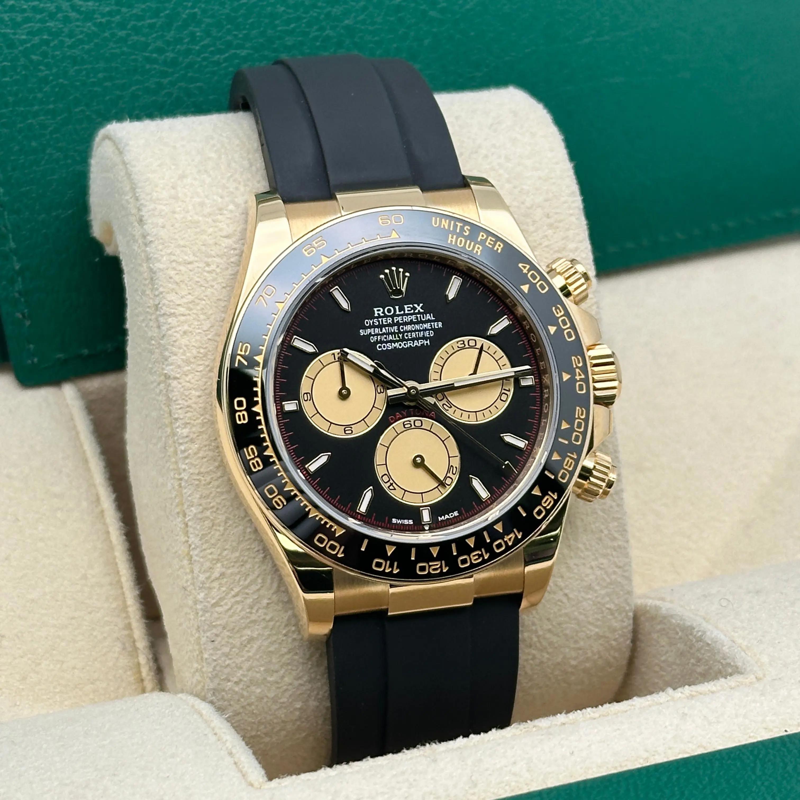 Uomo NUOVO Rolex Daytona Pual Newman Newest 18K Yellow Gold Black Dial Watch 126518LN in vendita