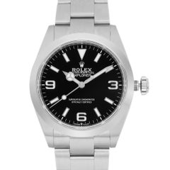 NEU Rolex Explorer 40mm Stahl Schwarzes Zifferblatt Automatik-Herrenuhr 224270 B&P