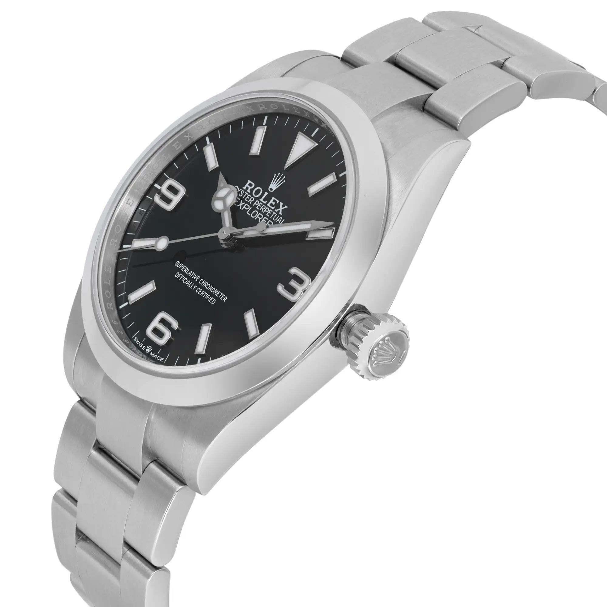 Rolex Explorer 40mm Steel Black Dial Automatic Montre pour hommes 224270 B&P Neuf - En vente à New York, NY