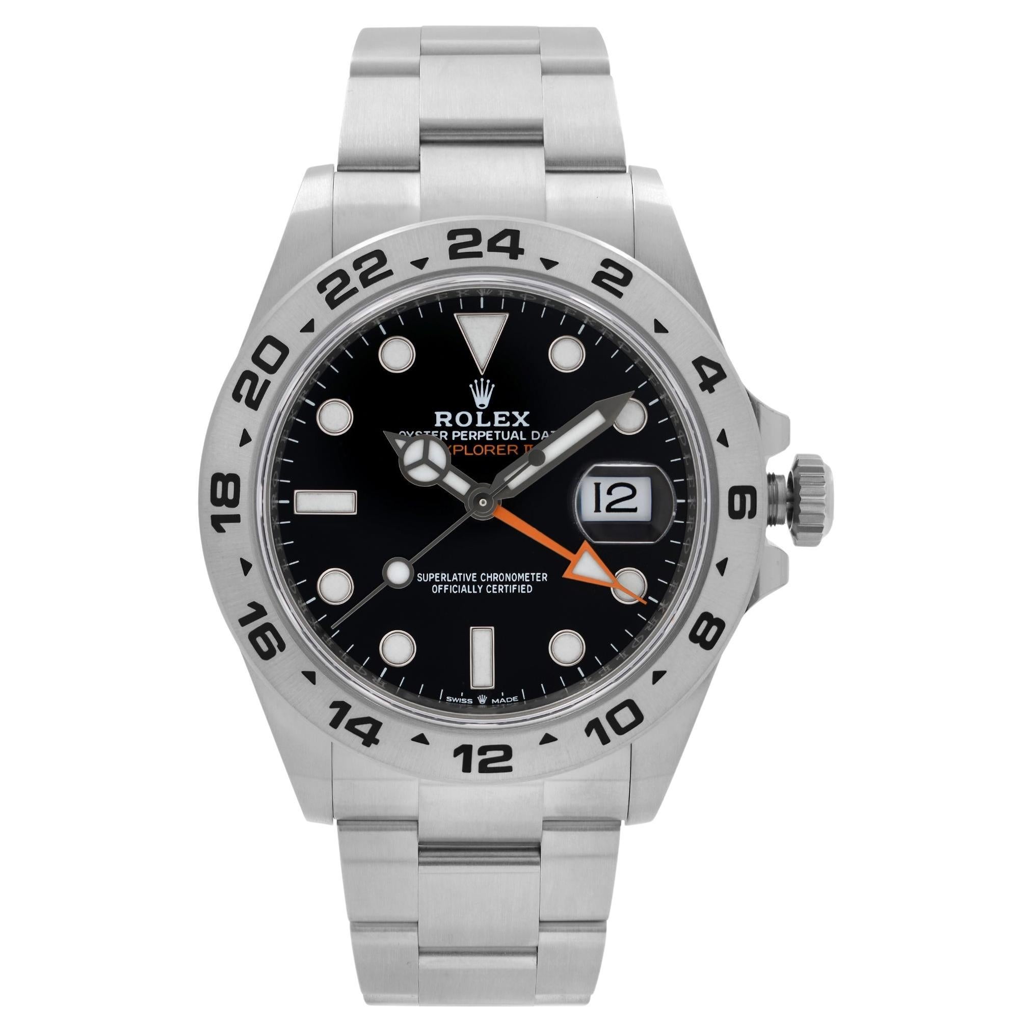 New Rolex Explorer II 42mm Steel Black Dial Automatic Oyster Mens Watch 226570 For Sale