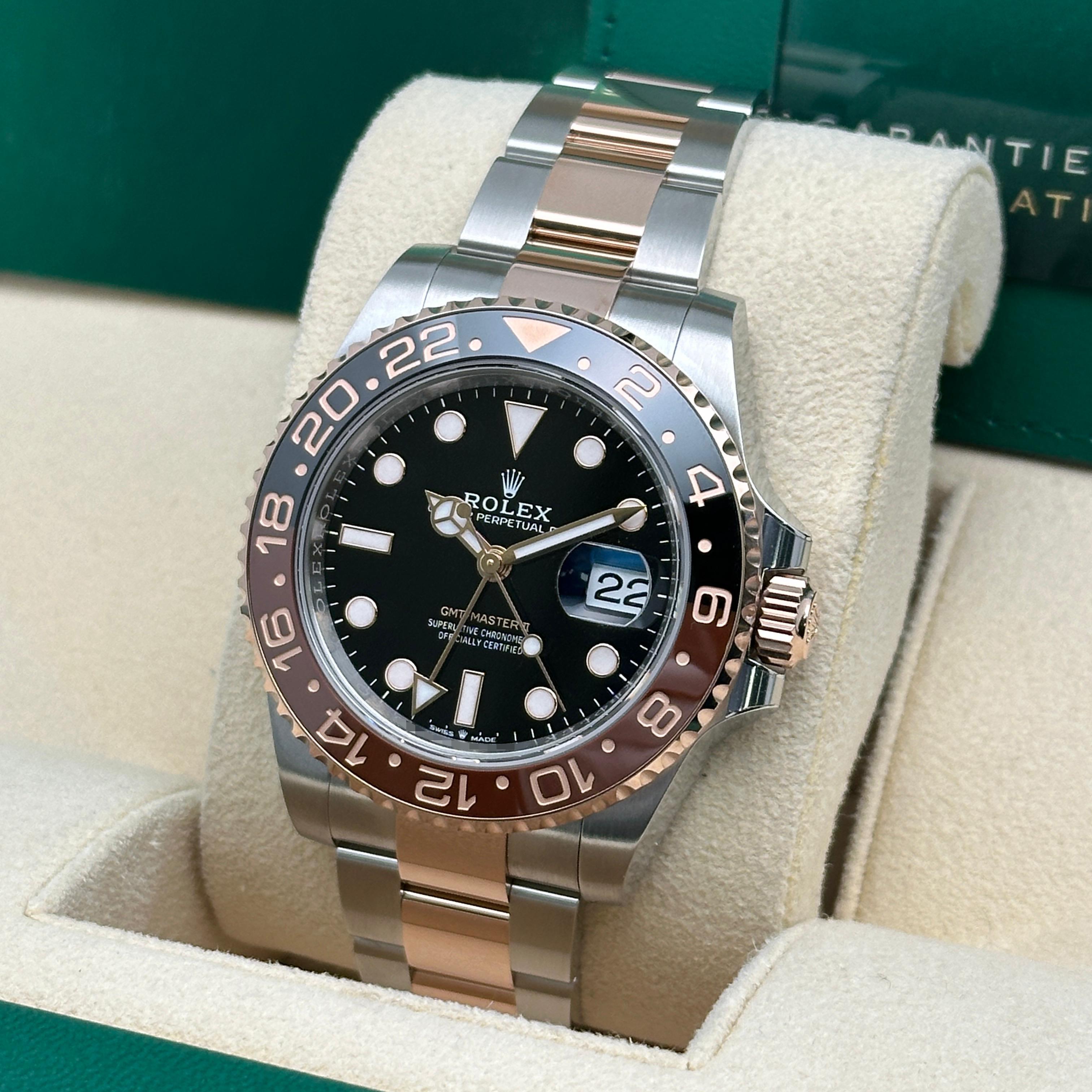 Men's NEW Rolex GMT-Master II 126711CHNR Everose Gold Root Beer Watch B&P For Sale