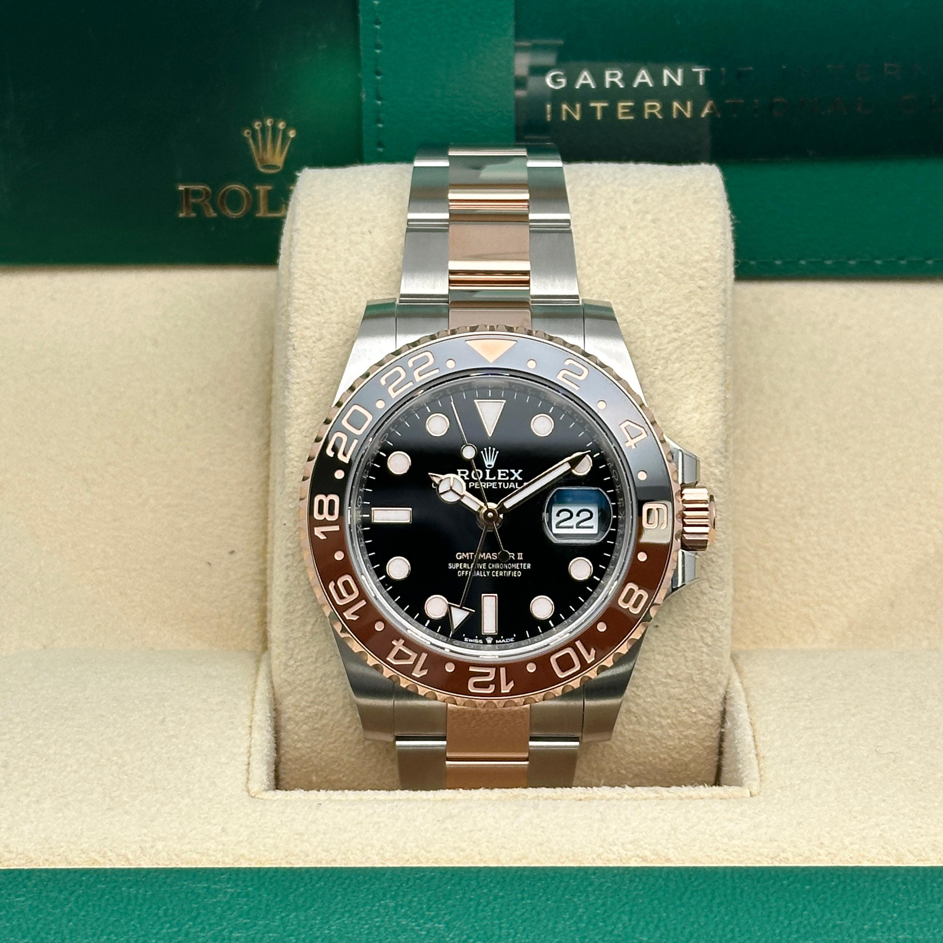 NEW Rolex GMT-Master II 126711CHNR Everose Gold Root Beer Watch B&P For Sale 1