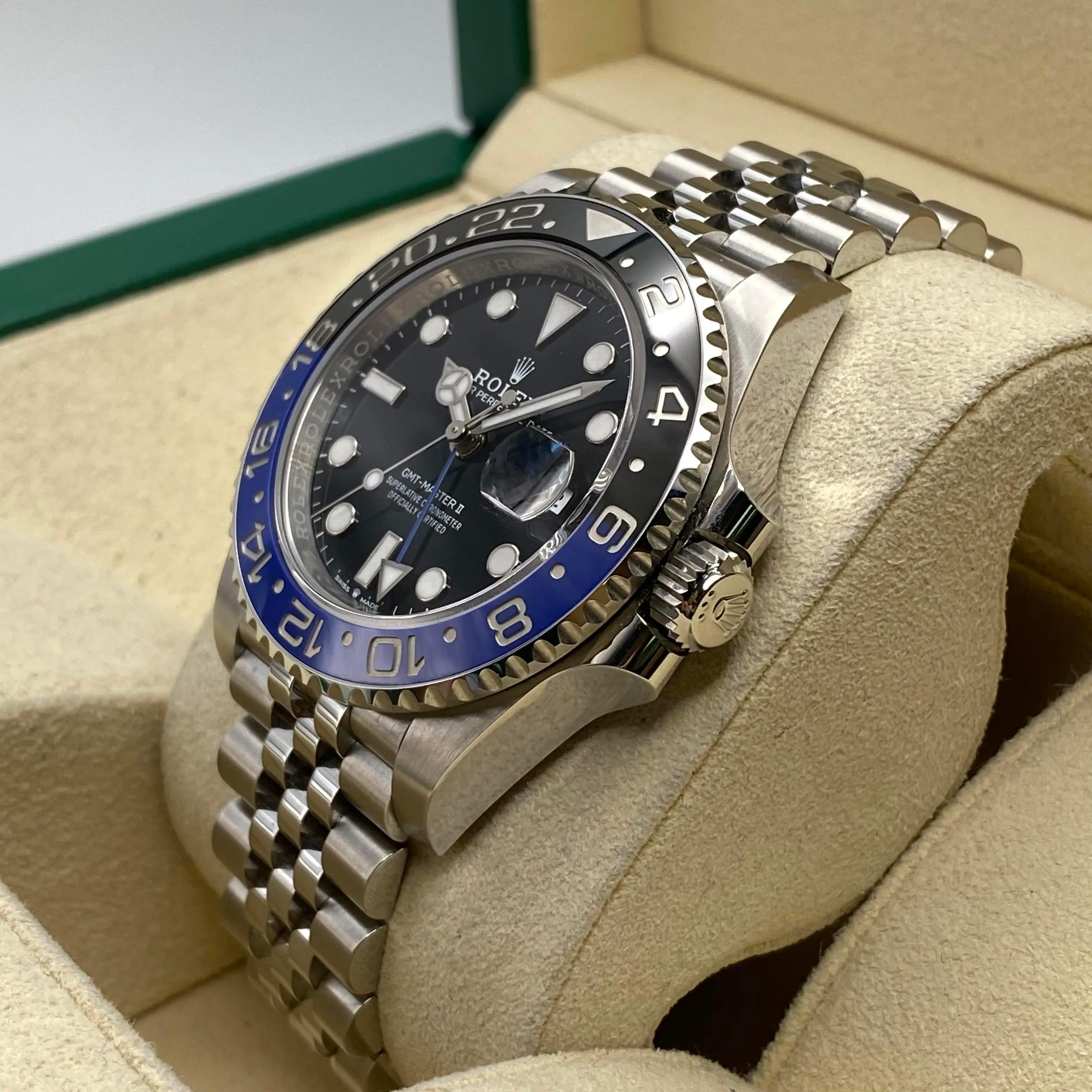 Nuevo reloj Rolex GMT-Master II Batgirl Steel Jubilee Black Dial para hombre 126710BLNR en Nuevo estado para la venta en New York, NY