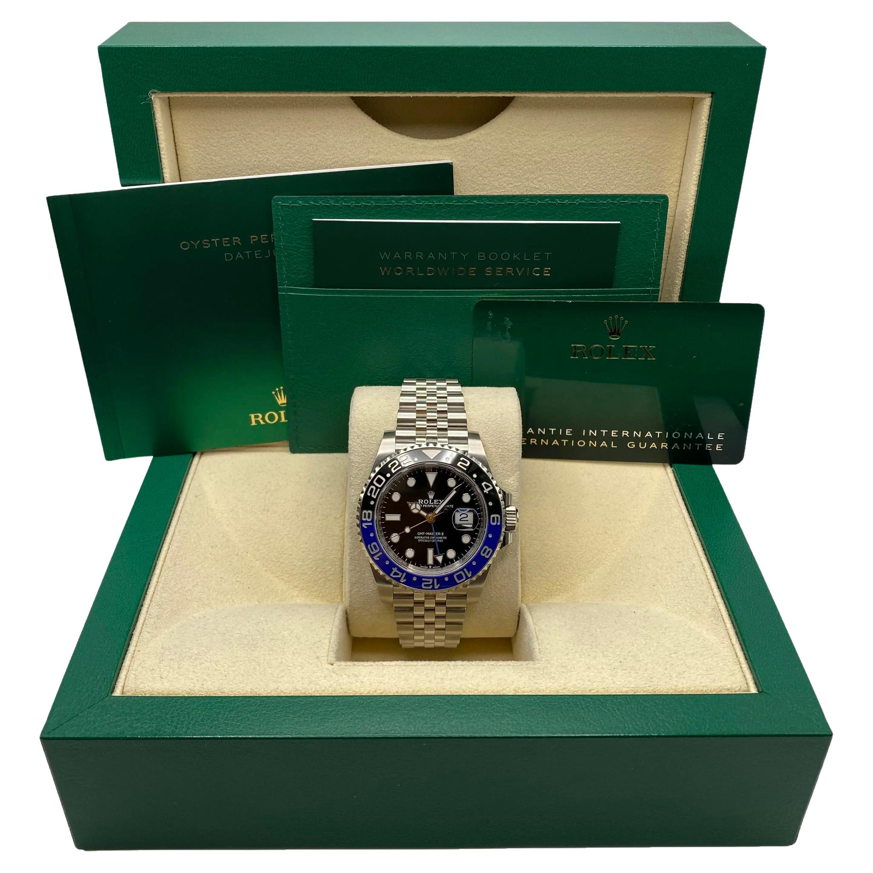 Nuovo Rolex GMT-Master II Batgirl Steel Jubilee Quadrante Nero Orologio Uomo 126710BLNR