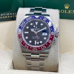 NEW Rolex GMT-Master II Pepsi 126710BLRO Steel Black Dial Watch Box Paper